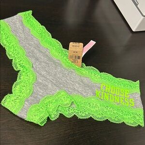 Victoria's Secret Pink and Gray Lace Trim Panties